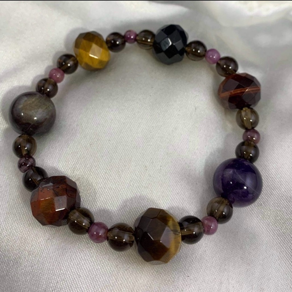 Handcrafted Multi Gemstone Stretch Bracelet 22$
